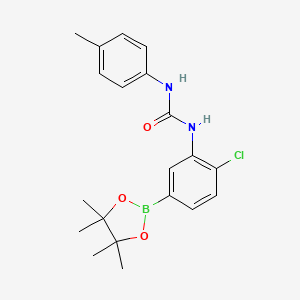 molecular formula C20H24BClN2O3 B8086624 1-(2-Chloro-5-(4,4,5,5-tetramethyl-1,3,2-dioxaborolan-2-yl)phenyl)-3-(p-tolyl)urea 
