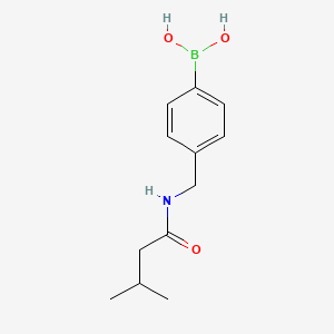molecular formula C12H18BNO3 B8086629 (4-((3-Methylbutanamido)methyl)phenyl)boronic acid 
