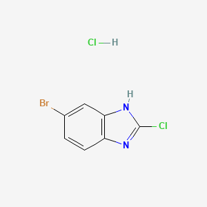 molecular formula C7H5BrCl2N2 B8086642 5-bromo-2-chloro-1H-1,3-benzodiazole hydrochloride 