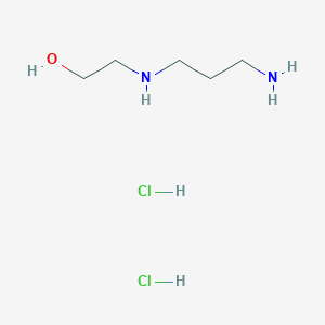 molecular formula C5H16Cl2N2O B8086653 2-[(3-Aminopropyl)amino]ethan-1-ol dihydrochloride 