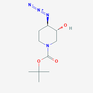 molecular formula C10H18N4O3 B8086692 (3R*,4R*)-4-azido-3-hydroxy-piperidine-1-carboxylic acid tert-butyl ester 
