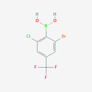 molecular formula C7H4BBrClF3O2 B8086719 (2-Bromo-6-chloro-4-(trifluoromethyl)phenyl)boronic acid 