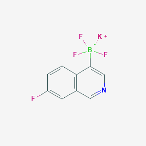 molecular formula C9H5BF4KN B8086733 Potassium;trifluoro-(7-fluoroisoquinolin-4-yl)boranuide 