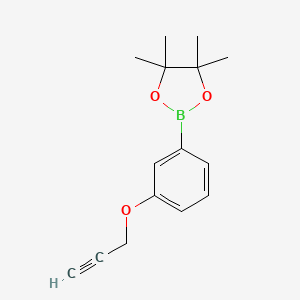 molecular formula C15H19BO3 B8086745 4,4,5,5-Tetramethyl-2-(3-prop-2-ynoxyphenyl)-1,3,2-dioxaborolane 