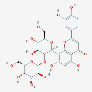8-[(2S,4S,5S,6R)-4,5-dihydroxy-6-(hydroxymethyl)-3-[(2R,3S,4R,5S,6S)-3,4,5-trihydroxy-6-(hydroxymethyl)oxan-2-yl]oxyoxan-2-yl]-2-(3,4-dihydroxyphenyl)-5,7-dihydroxychromen-4-one