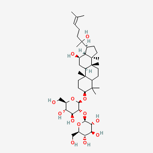 molecular formula C42H72O13 B8086775 (2S,3R,4S,5S,6R)-2-[(2R,3R,4S,5S,6R)-4,5-dihydroxy-2-[[(3S,8R,9R,10R,12R,13R,14R,17S)-12-hydroxy-17-(2-hydroxy-6-methylhept-5-en-2-yl)-4,4,8,10,14-pentamethyl-2,3,5,6,7,9,11,12,13,15,16,17-dodecahydro-1H-cyclopenta[a]phenanthren-3-yl]oxy]-6-(hydroxymethyl)oxan-3-yl]oxy-6-(hydroxymethyl)oxane-3,4,5-triol 