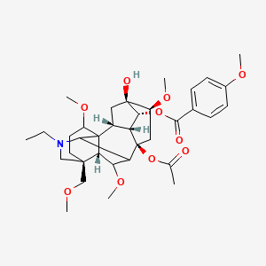 [(2R,3R,4R,5S,6S,8R,13S,16S,17R,18R)-8-acetyloxy-11-ethyl-5-hydroxy-6,16,18-trimethoxy-13-(methoxymethyl)-11-azahexacyclo[7.7.2.12,5.01,10.03,8.013,17]nonadecan-4-yl] 4-methoxybenzoate