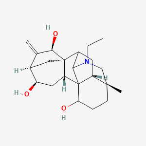 molecular formula C22H33NO3 B8086817 (2R,4R,5R,7R,8R,13R,16S,17R)-11-ethyl-13-methyl-6-methylidene-11-azahexacyclo[7.7.2.15,8.01,10.02,8.013,17]nonadecane-4,7,16-triol 