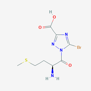 molecular formula C8H11BrN4O3S B8086861 1-[(2S)-2-amino-4-methylsulfanylbutanoyl]-5-bromo-1,2,4-triazole-3-carboxylic acid 