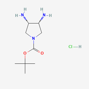 molecular formula C9H20ClN3O2 B8086894 (3R,4S)-tert-butyl 3,4-diaminopyrrolidine-1-carboxylate hydrochloride 