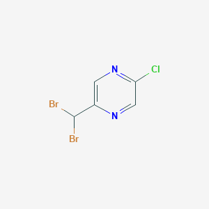 molecular formula C5H3Br2ClN2 B8086900 2-Chloro-5-(dibromomethyl)pyrazine 