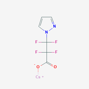 molecular formula C6H3CsF4N2O2 B8086961 Pyrazolyltetrafluoropriopionic acid Cs salt 