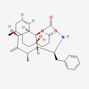 molecular formula C29H39NO5 B8086981 (1S,6R,10R,12Z,14S,15S,17S,18S,19S)-19-benzyl-6,15-dihydroxy-10,17-dimethyl-16-methylidene-2-oxa-20-azatricyclo[12.7.0.01,18]henicos-12-ene-3,21-dione 