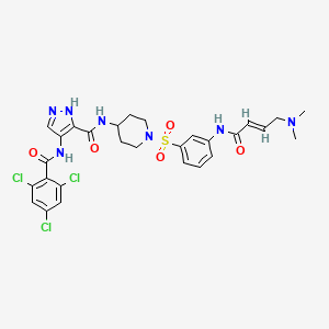 molecular formula C28H30Cl3N7O5S B8087075 FMF-04-159-2 