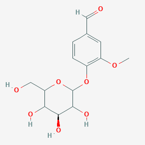 molecular formula C14H18O8 B8087147 3-methoxy-4-[(4S)-3,4,5-trihydroxy-6-(hydroxymethyl)oxan-2-yl]oxybenzaldehyde 