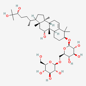 (2R,3R,4S,5S,6R)-2-[[(2R,3S,4S,5R,6R)-6-[[(3S,8S,9R,10R,11R,13R,14S,17R)-17-[(2R,5R)-5,6-dihydroxy-6-methylheptan-2-yl]-11-hydroxy-4,4,9,13,14-pentamethyl-2,3,7,8,10,11,12,15,16,17-decahydro-1H-cyclopenta[a]phenanthren-3-yl]oxy]-3,4,5-trihydroxyoxan-2-yl]methoxy]-6-(hydroxymethyl)oxane-3,4,5-triol