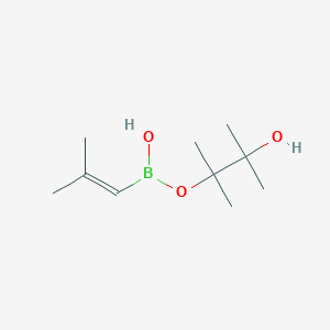 molecular formula C10H21BO3 B8087155 (3-Hydroxy-2,3-dimethylbutan-2-yl)oxy-(2-methylprop-1-enyl)borinic acid 