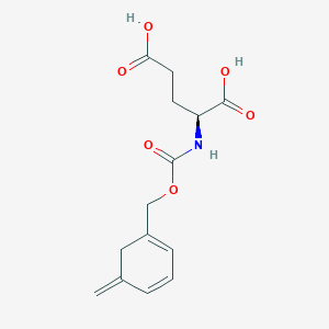molecular formula C14H17NO6 B8087162 (2S)-2-[(5-methylidenecyclohexa-1,3-dien-1-yl)methoxycarbonylamino]pentanedioic acid 