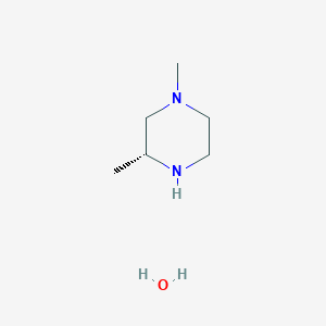 molecular formula C6H16N2O B8087181 (3R)-1,3-dimethylpiperazine;hydrate 