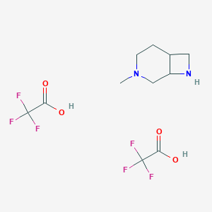molecular formula C11H16F6N2O4 B8087211 3-Methyl-3,8-diazabicyclo[4.2.0]octane; bis(trifluoroacetic acid) 