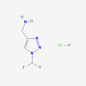 molecular formula C4H7ClF2N4 B8087231 1-Difluoromethyltriazolyl-4-methylamine hydrochloride 