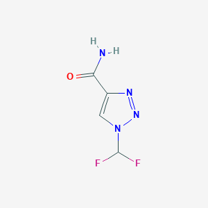 molecular formula C4H4F2N4O B8087232 1-Difluoromethyltriazolyl-4-carboxamide 