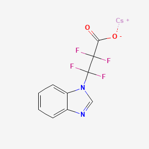 molecular formula C10H5CsF4N2O2 B8087263 Benzimidazolyltetrafluoropropionic acid Cs salt 
