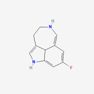 molecular formula C11H11FN2 B8087452 6-Fluoro-3,10-diazatricyclo[6.4.1.04,13]trideca-1,4,6,8-tetraene 