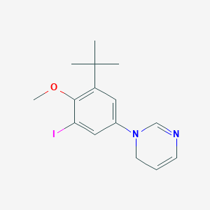 molecular formula C15H19IN2O B8087467 3-(3-tert-butyl-5-iodo-4-methoxyphenyl)-4H-pyrimidine 