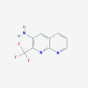 molecular formula C9H6F3N3 B8087524 2-(Trifluoromethyl)-1,8-naphthyridin-3-amine 