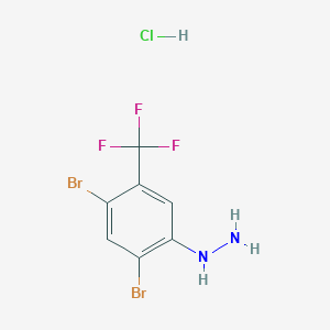 molecular formula C7H6Br2ClF3N2 B8087552 [2,4-Dibromo-5-(trifluoromethyl)phenyl]hydrazine (HCl) 