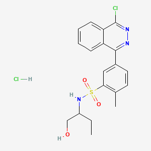molecular formula C19H21Cl2N3O3S B8087562 5-(4-Chlorophthalazin-1-yl)-N-(1-hydroxybutan-2-yl)-2-methylbenzenesulfonamide (HCl) 