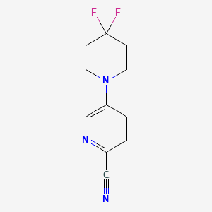 molecular formula C11H11F2N3 B8087585 5-(4,4-Difluoropiperidin-1-yl)picolinonitrile 
