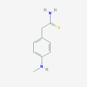 molecular formula C9H12N2S B8087609 2-[4-(Methylamino)phenyl]ethanethioamide 