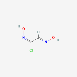 molecular formula C2H3ClN2O2 B8087616 Ethanimidoyl chloride, N-hydroxy-2-(hydroxyimino)-, (E,E)- CAS No. 4732-58-5