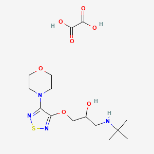 molecular formula C15H26N4O7S B8087641 1-(tert-Butylamino)-3-{[4-(morpholin-4-yl)-1,2,5-thiadiazol-3-yl]oxy}propan-2-ol (C2H2O4) 