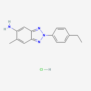molecular formula C15H17ClN4 B8087665 2-(4-Ethylphenyl)-6-methyl-2H-benzotriazol-5-amine (HCl) 