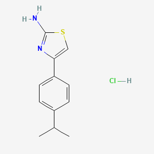 molecular formula C12H15ClN2S B8087718 4-(4-Propan-2-ylphenyl)-1,3-thiazol-2-amine;hydrochloride 