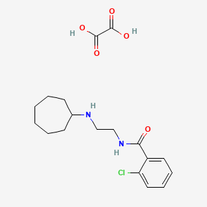 molecular formula C18H25ClN2O5 B8087751 2-chloro-N-[2-(cycloheptylamino)ethyl]benzamide;oxalic acid 