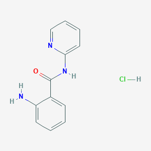molecular formula C12H12ClN3O B8087780 2-amino-N-pyridin-2-ylbenzamide;hydrochloride 