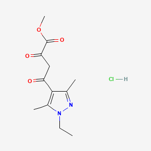 molecular formula C12H17ClN2O4 B8087783 Methyl 4-(1-ethyl-3,5-dimethylpyrazol-4-yl)-2,4-dioxobutanoate;hydrochloride 