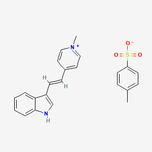 molecular formula C23H22N2O3S B8087791 4-methylbenzenesulfonate;3-[(E)-2-(1-methylpyridin-1-ium-4-yl)ethenyl]-1H-indole 