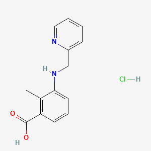 molecular formula C14H15ClN2O2 B8087802 2-Methyl-3-(pyridin-2-ylmethylamino)benzoic acid;hydrochloride 