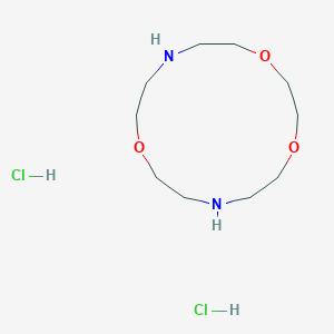 molecular formula C10H24Cl2N2O3 B8087813 1,4,10-Trioxa-7,13-diazacyclopentadecane;dihydrochloride 