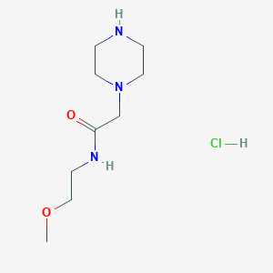 molecular formula C9H20ClN3O2 B8087815 N-(2-methoxyethyl)-2-piperazin-1-ylacetamide hydrochloride 