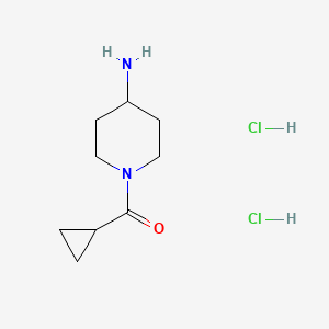molecular formula C9H18Cl2N2O B8087832 (4-Aminopiperidin-1-yl)-cyclopropylmethanone;dihydrochloride 
