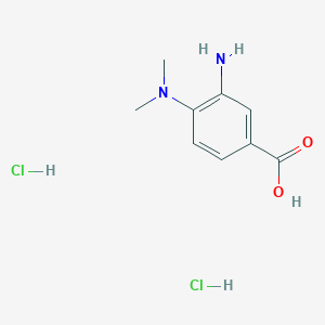 molecular formula C9H14Cl2N2O2 B8087835 3-Amino-4-(dimethylamino)benzoic acid (2HCl) 