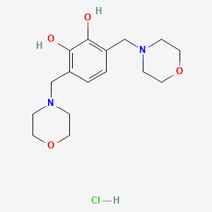 molecular formula C16H25ClN2O4 B8087842 3,6-Bis(morpholin-4-ylmethyl)benzene-1,2-diol;hydrochloride 
