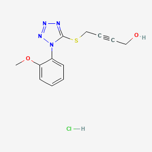 4-[1-(2-Methoxyphenyl)tetrazol-5-yl]sulfanylbut-2-yn-1-ol;hydrochloride
