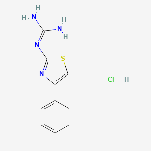 molecular formula C10H11ClN4S B8087870 2-(4-Phenyl-1,3-thiazol-2-yl)guanidine;hydrochloride 